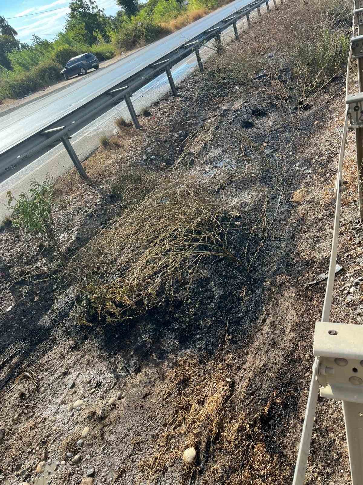 Ara&ccedil;tan atılan izmarit ref&uuml;jde yangın &ccedil;ıkardı