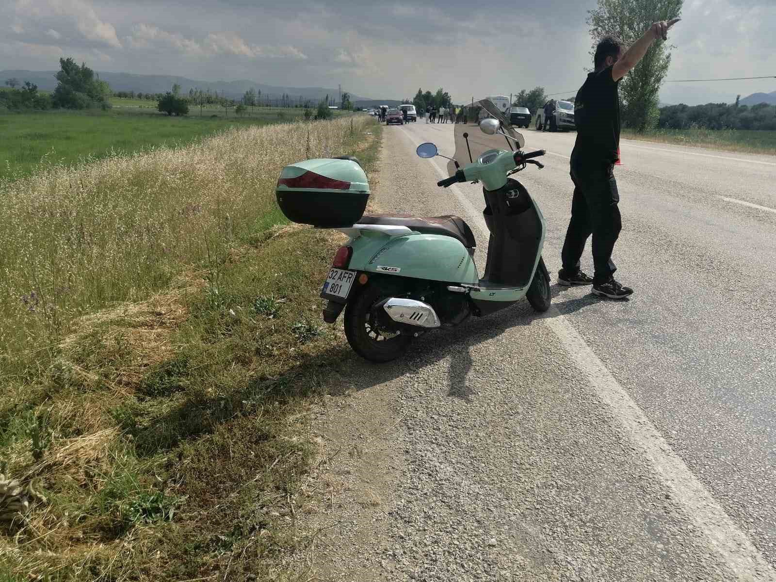 Isparta&rsquo;da motosiklet kazası: 1 ağır yaralı