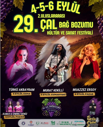 Çal’da 3 gün sürecek Bağ Bozumu Festivali başlıyor