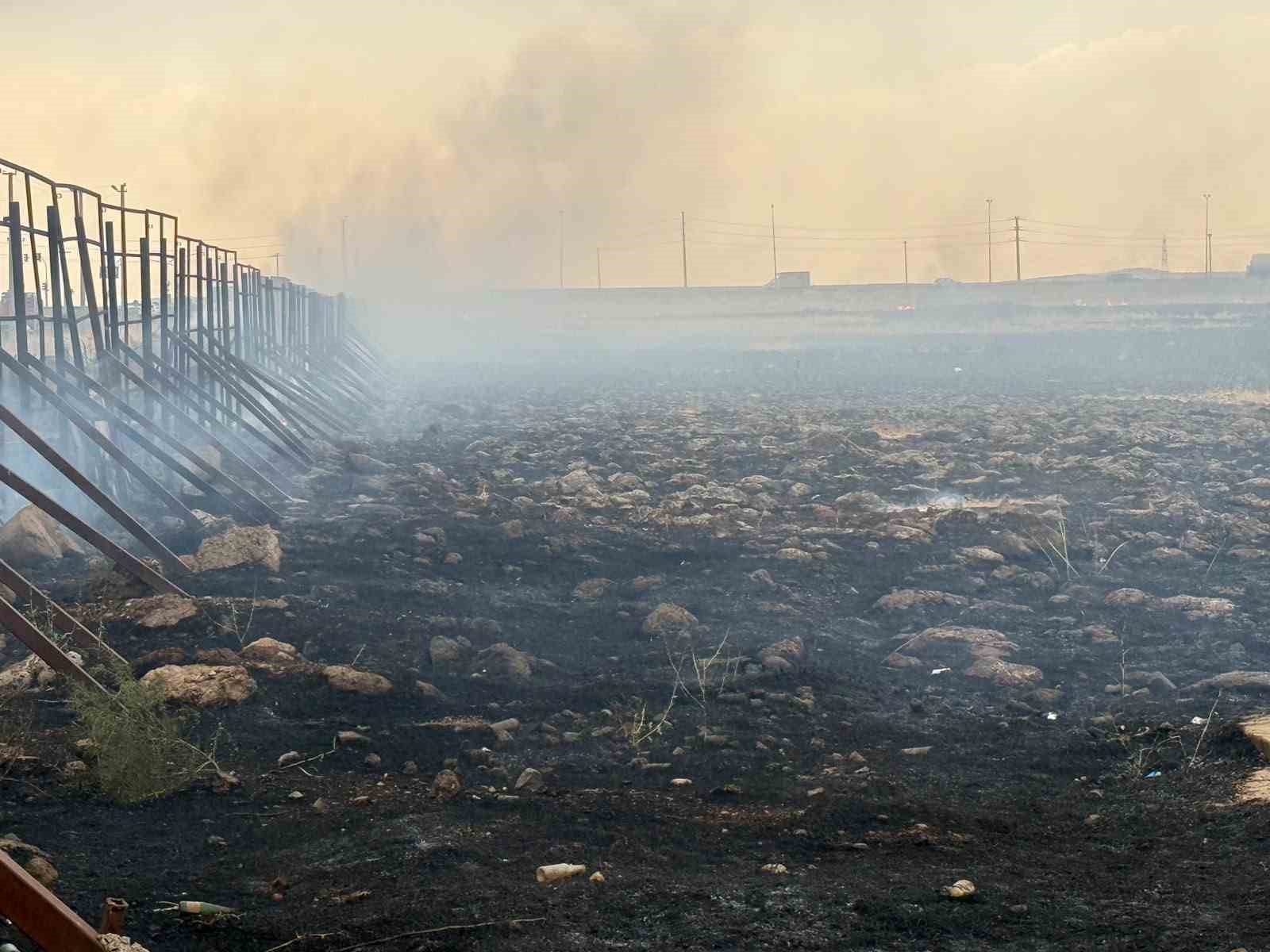Diyarbakır&rsquo;da anız yangını r&uuml;zgarın etkisiyle hayatı olumsuz etkiledi