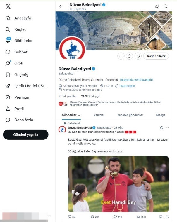 D&uuml;zce Belediyesi yine zirvede