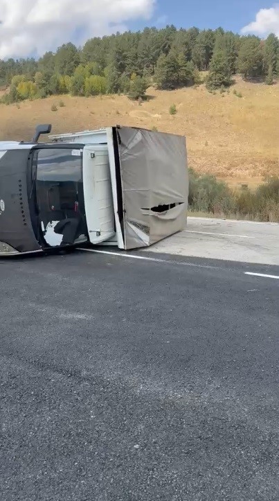 Sarıkamış’ta hayvan yüklü kamyonet devrildi: 3 büyükbaş telef oldu