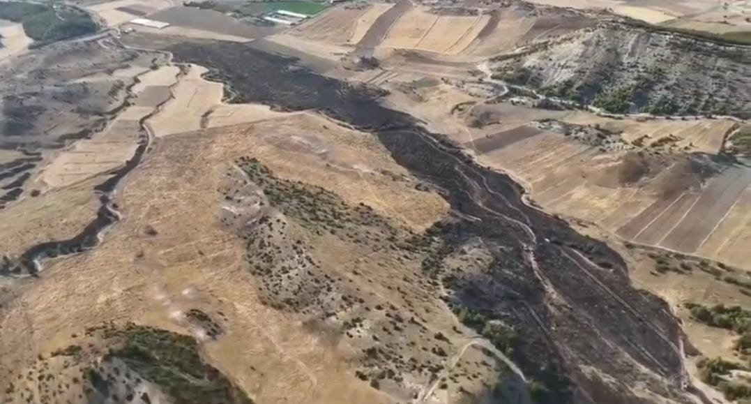 Ankara&rsquo;da tarım arazisinde &ccedil;ıkan yangın ormana sı&ccedil;ramadan s&ouml;nd&uuml;r&uuml;ld&uuml;