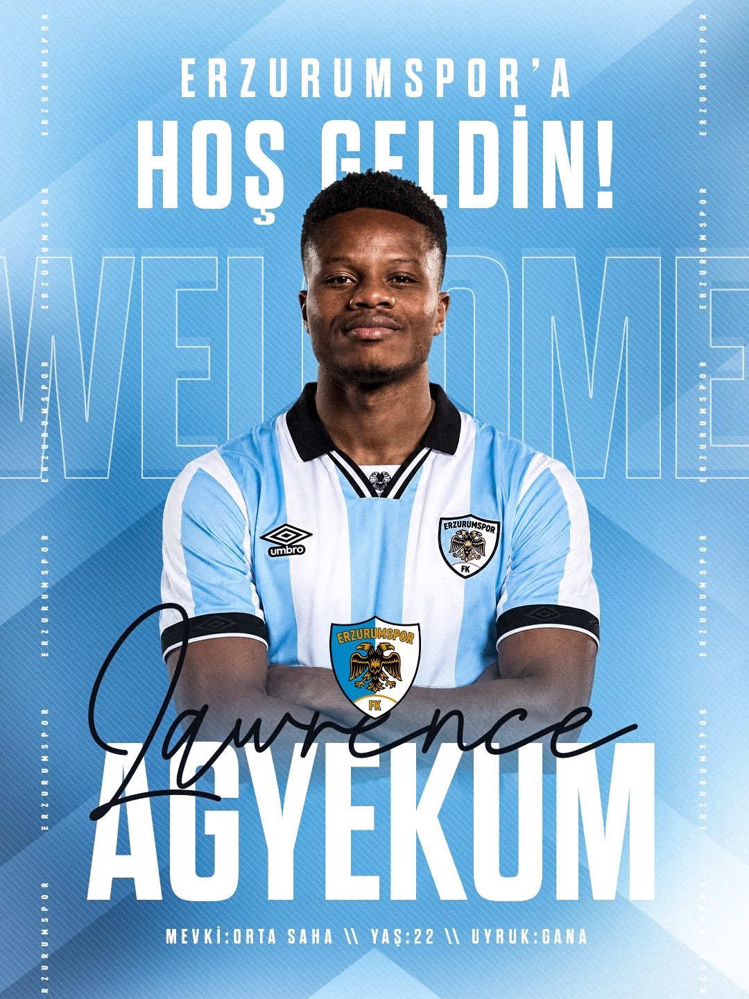 Lawrence Agyekum, Erzurumspor FK tarihinin 3. Ganalı futbolcusu oldu