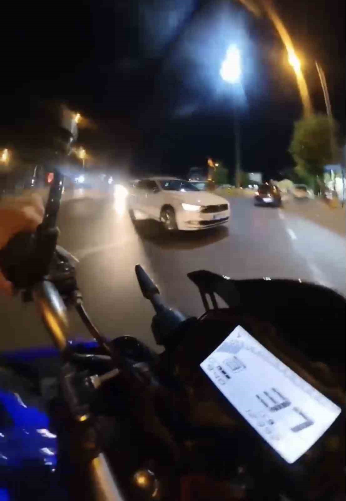 Tekirdağ&rsquo;da kaza anı kask kamerasında