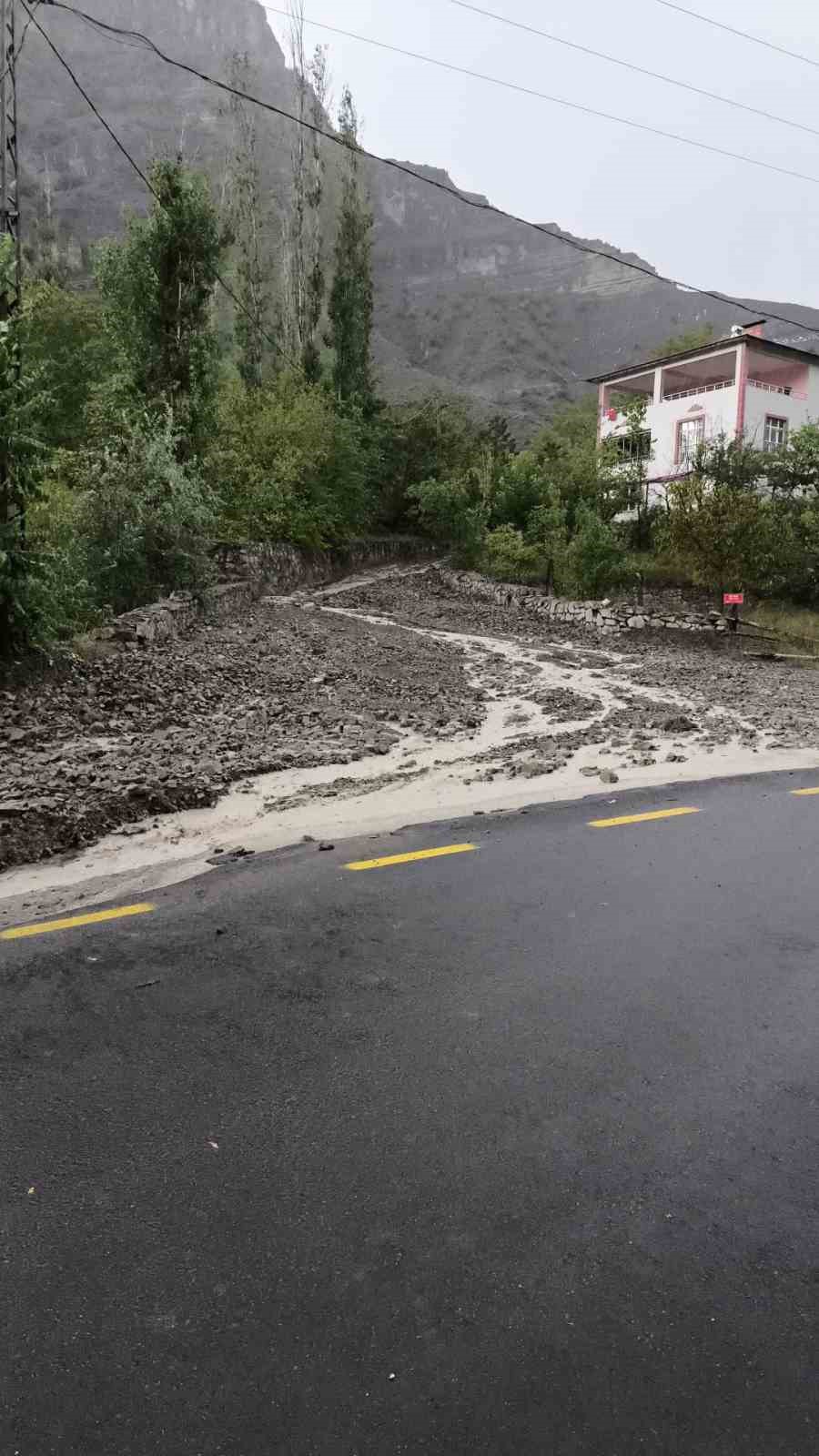 Erzurum Uzundere&rsquo;de aşırı yağış sel getirdi