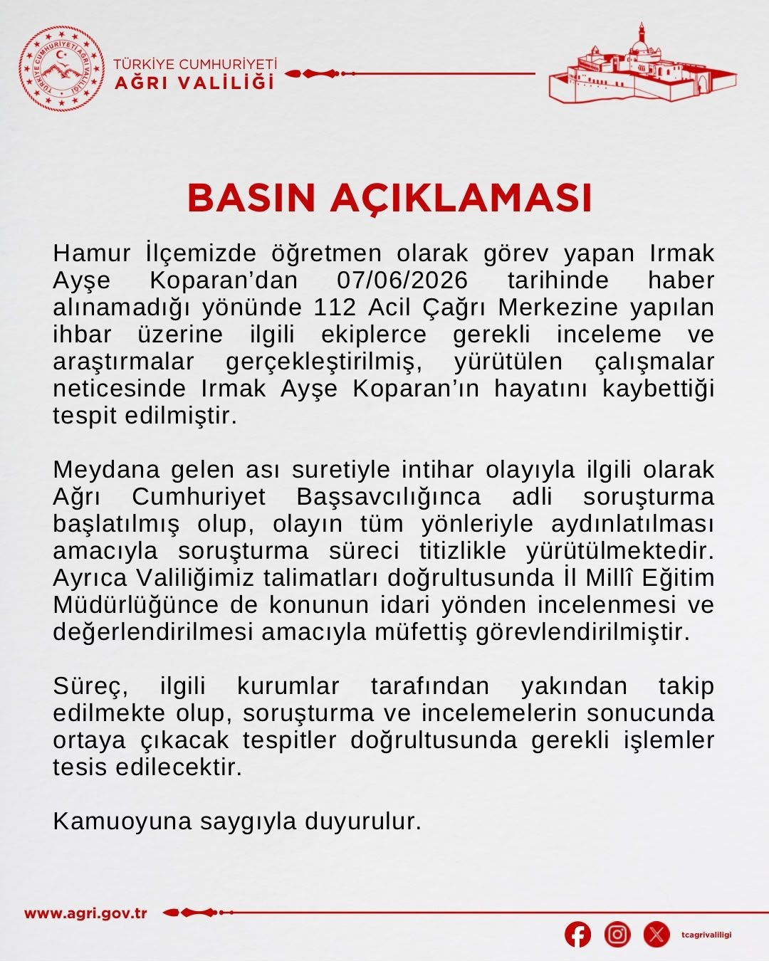 Irmak Ayşe Koparan&rsquo;ın &ouml;l&uuml;m&uuml;ne ilişkin soruşturmada yeni gelişme