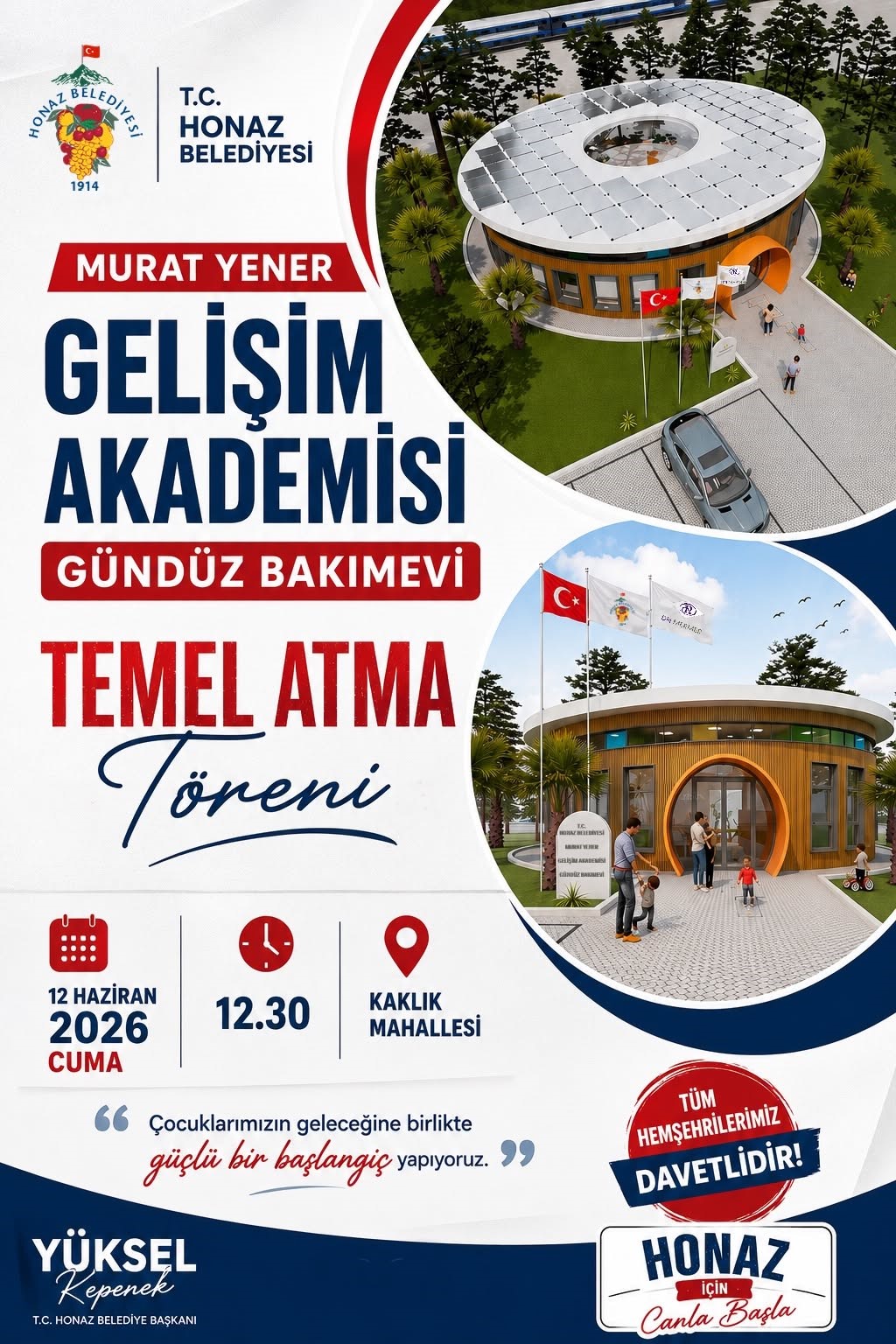 Honaz Belediyesi G&uuml;nd&uuml;z Bakımevinin temeli atılıyor