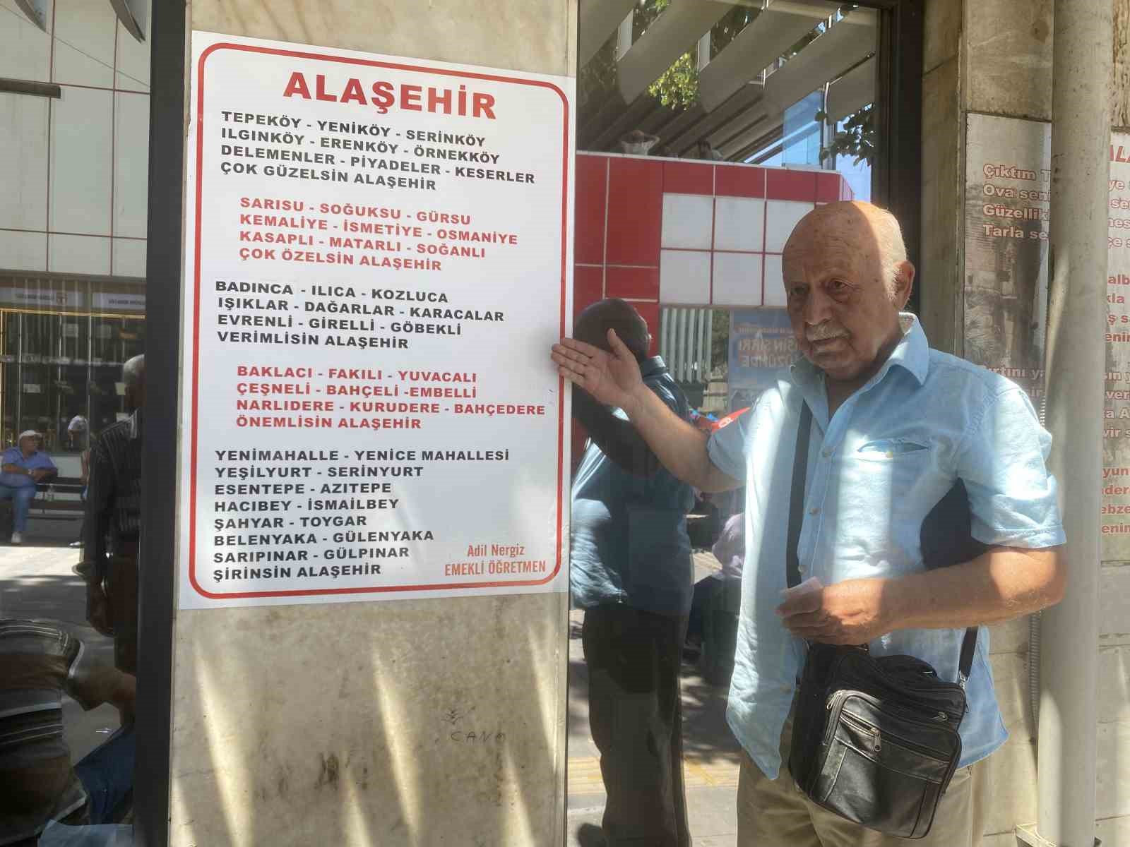 Emekli öğretmen, Alaşehir’in 51 mahallesini şiirde buluşturdu