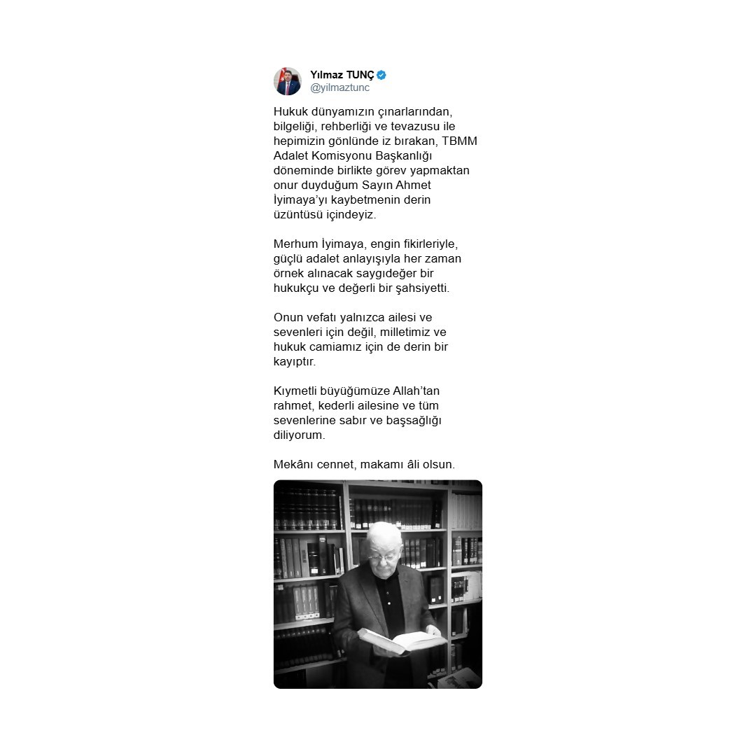 Cumhurbaşkanı Erdoğan’dan Ahmet İyimaya’nın vefatı üzerine taziye mesajı