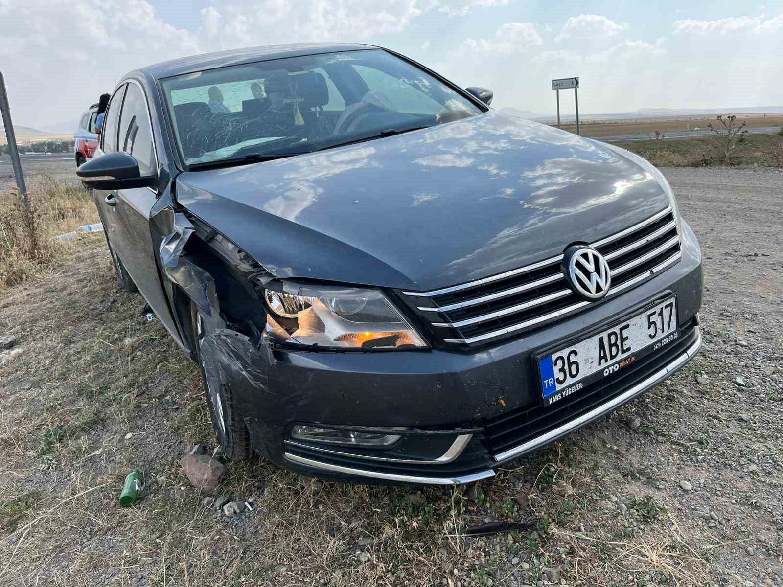 Akyaka&rsquo;da maddi hasarlı trafik kazası
