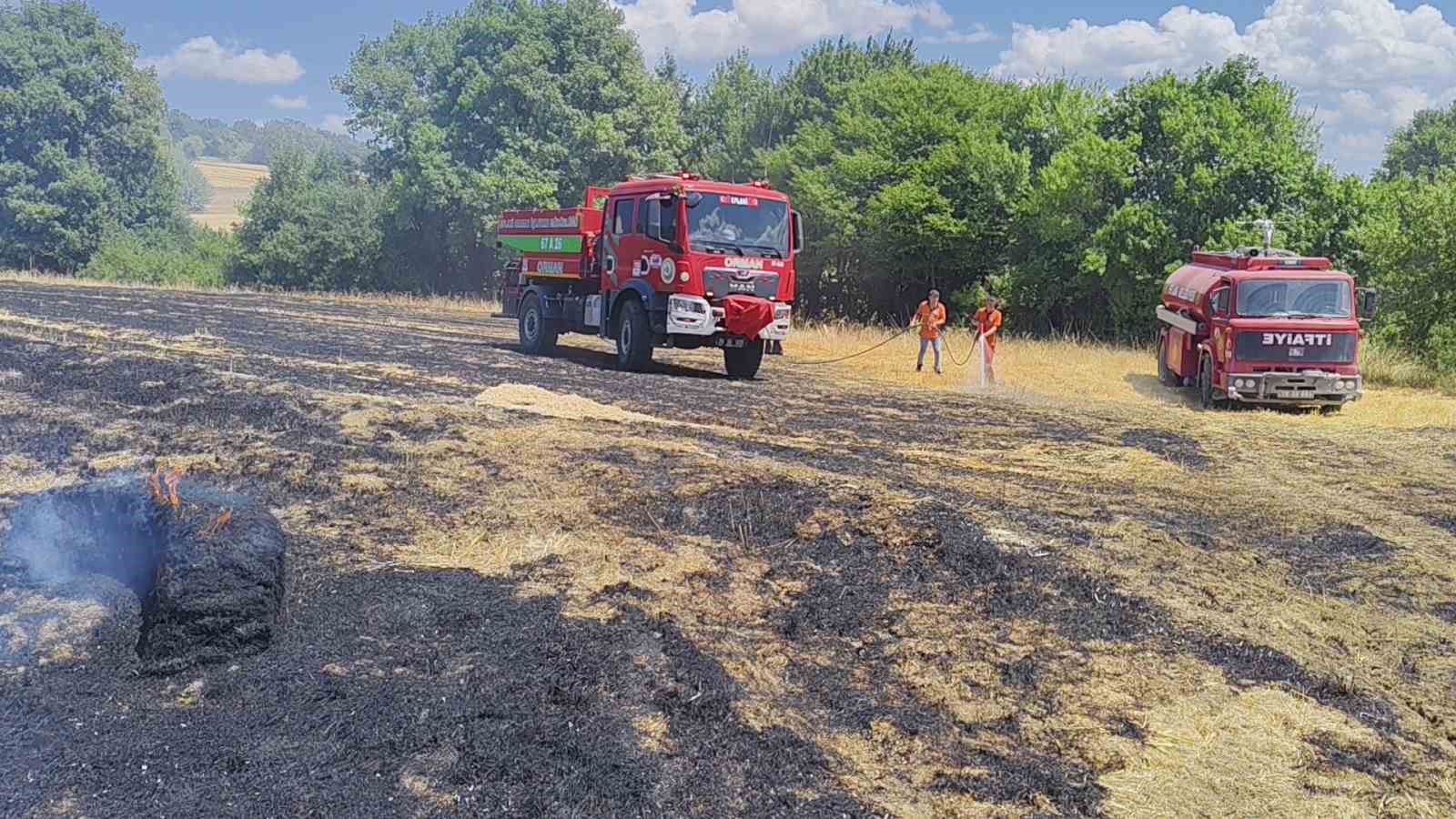 Karab&uuml;k&rsquo;te anız yangını kontrol altına alındı
