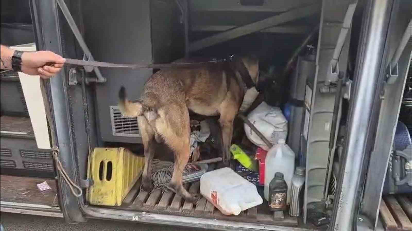 Yolcu otobüsünün bagajında 1 kilo uyuşturucu madde ele geçirilirdi