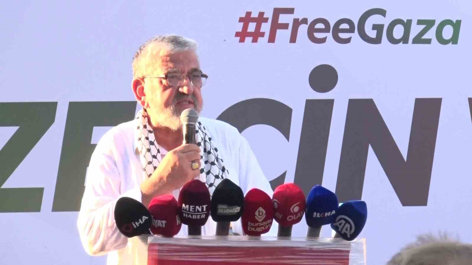 Bursa&rsquo;da y&uuml;zlerce kişi Gazze i&ccedil;in y&uuml;r&uuml;d&uuml;
