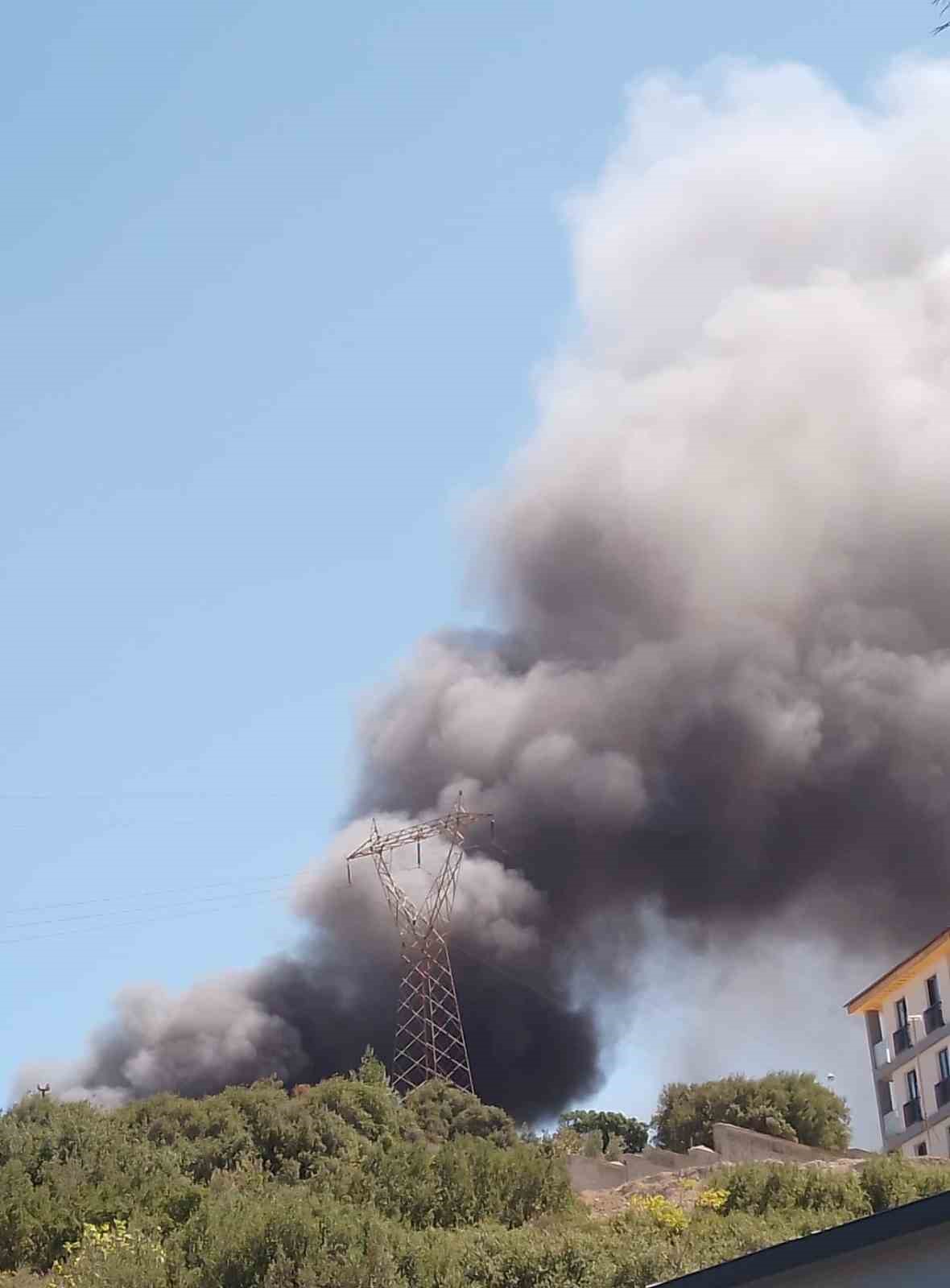 Orman Bölge Müdürlüğü inşaatında yangın: Havadan ve karadan müdahale ediliyor