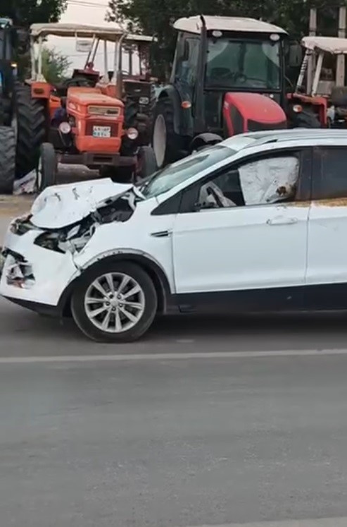 Muş&rsquo;ta yola &ccedil;ıkan ineğe otomobil &ccedil;arptı
