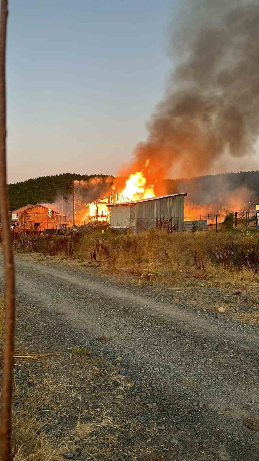Bolu&rsquo;da 2 yayla evi yangında k&uuml;le d&ouml;nd&uuml;

