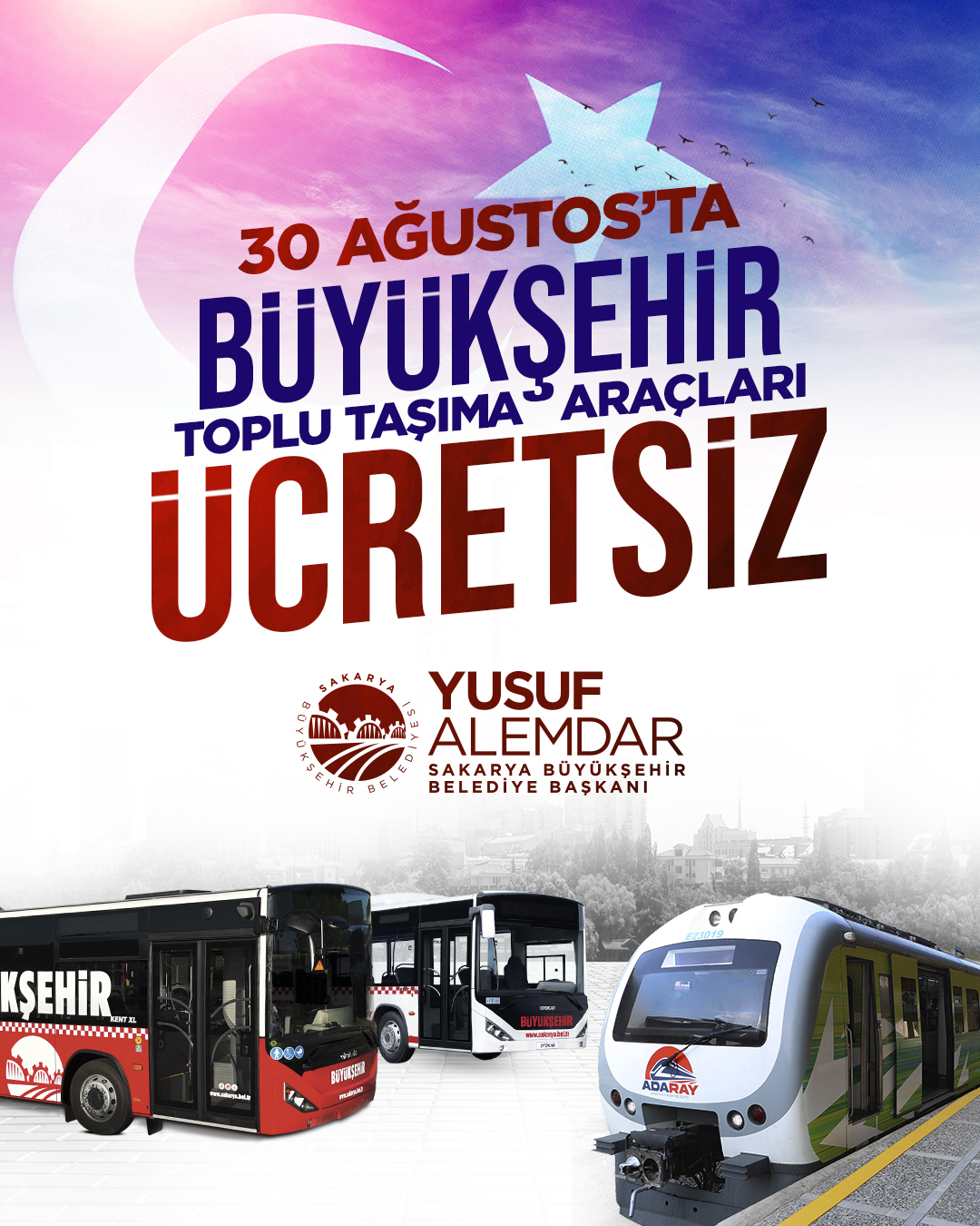 30 Ağustos Zafer Bayramı&rsquo;nda ulaşım &uuml;cretsiz
