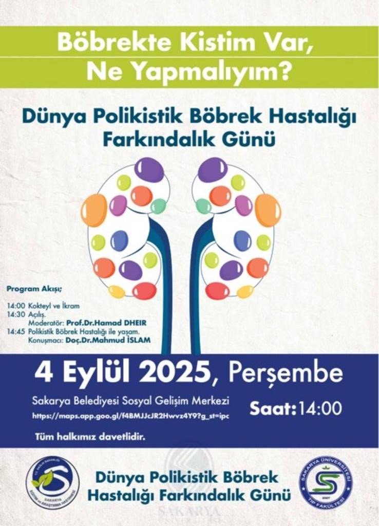 Sakarya’da Polikistik Böbrek Hastalığı farkındalık konferansı düzenlenecek
