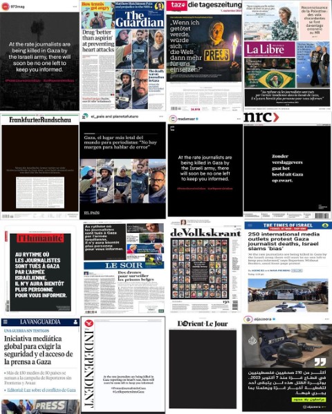 Dünya genelinde 250'den fazla medya kuruluşundan İsrail'e tepki