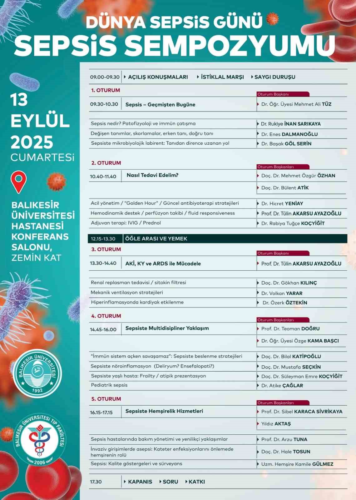 Balıkesir’de Multidisipliner Sepsis sempozyumu yapılacak
