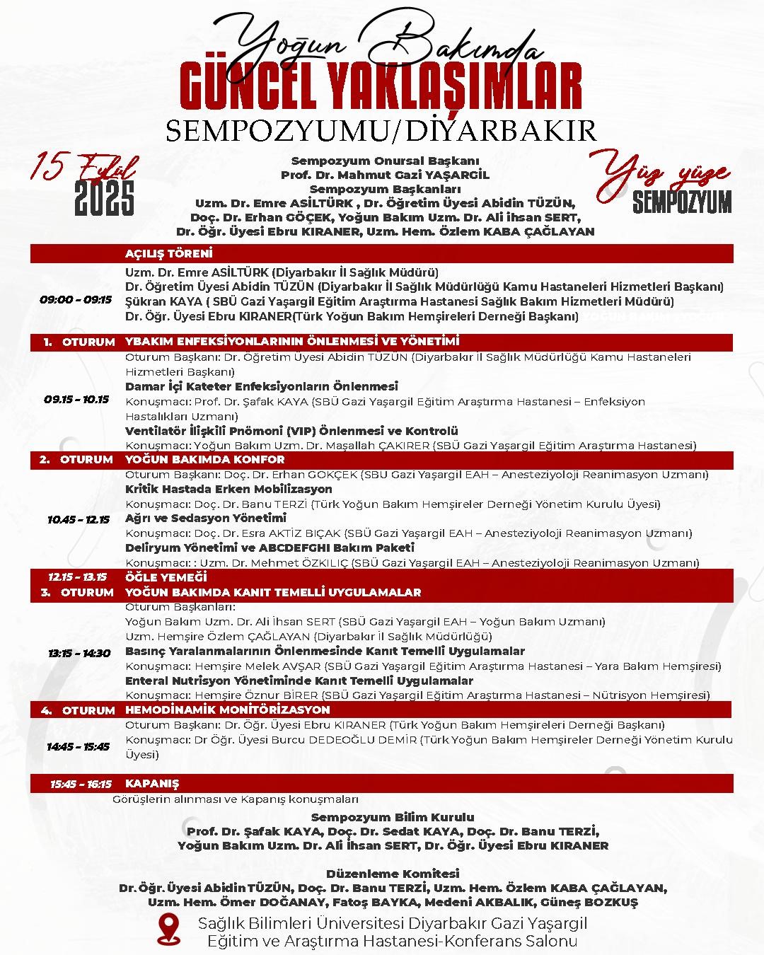 Diyarbakır’da "Yoğun bakımda güncel yaklaşımlar" sempozyumu
