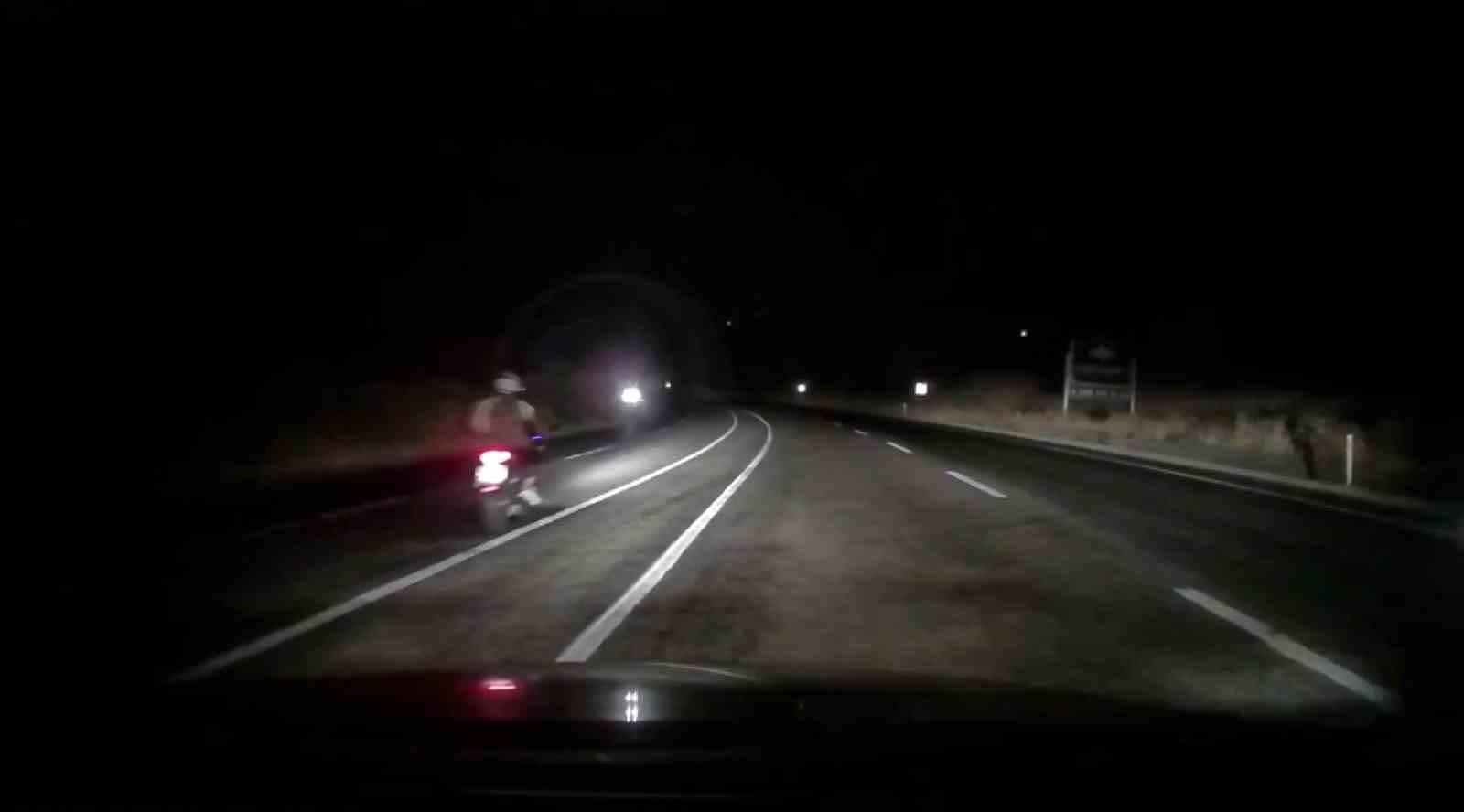 Domuzlara çarpmamak için karşı şeride geçti