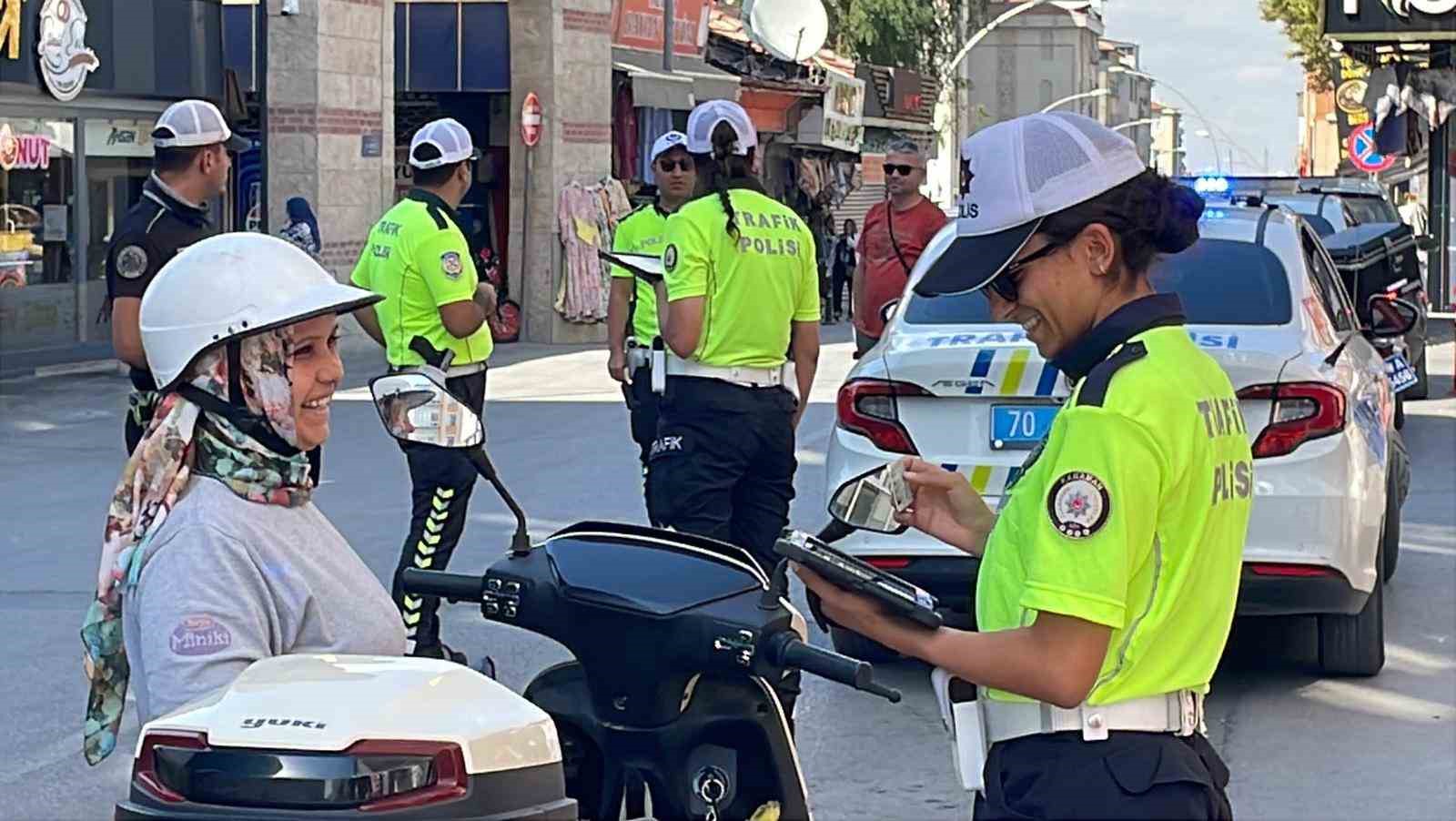 Karaman&rsquo;da polisin motosiklet denetimleri devam ediyor
