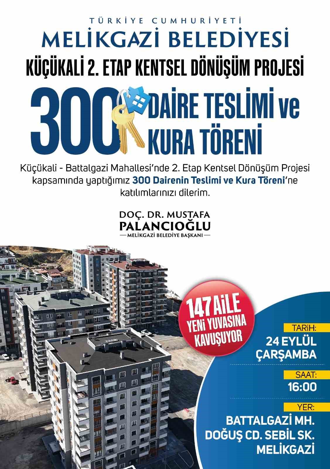 Melikgazi’de dönüşüm devam ediyor, modern daireler sahiplerini buluyor