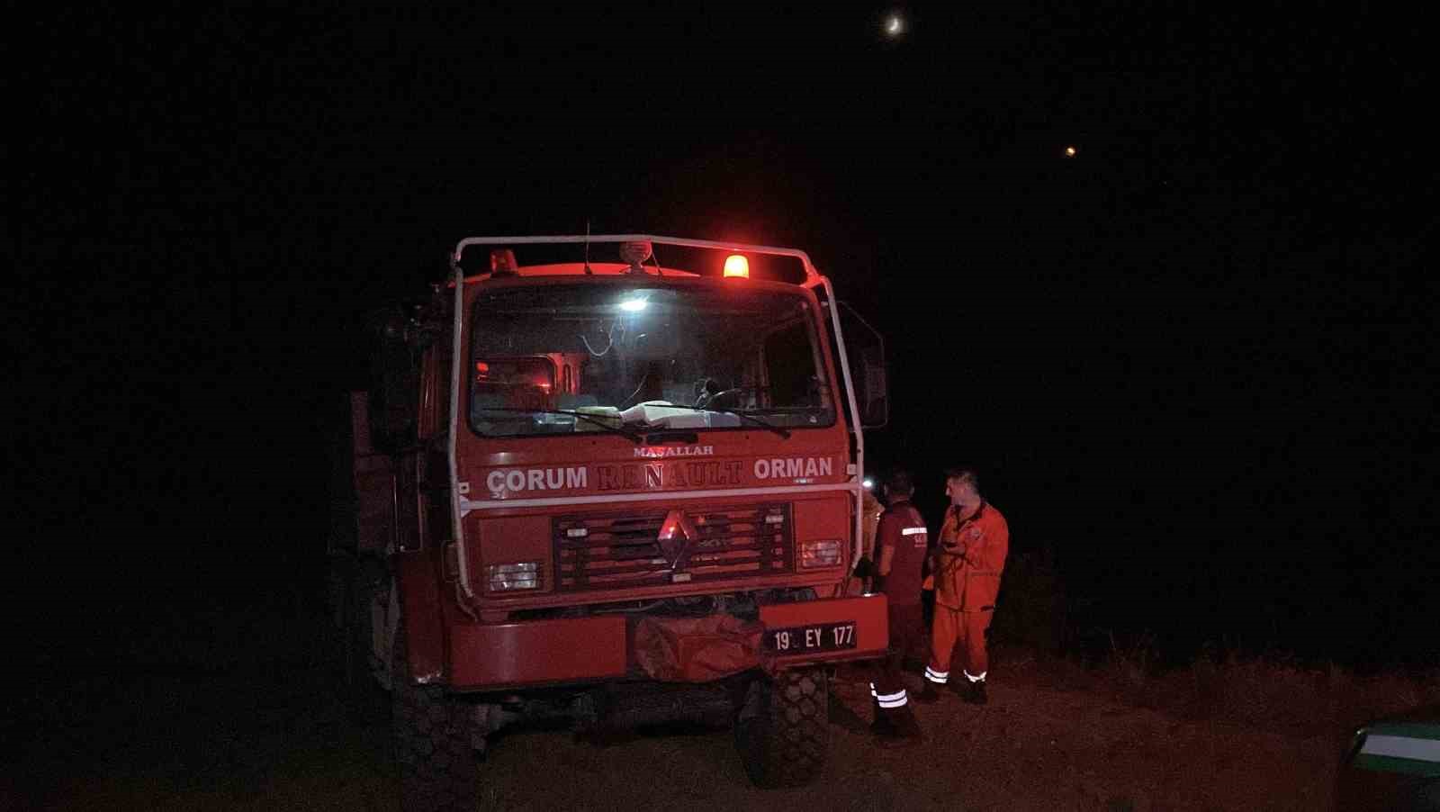 Çorum’da arazi yangının ormana sıçramasını ekipler önledi