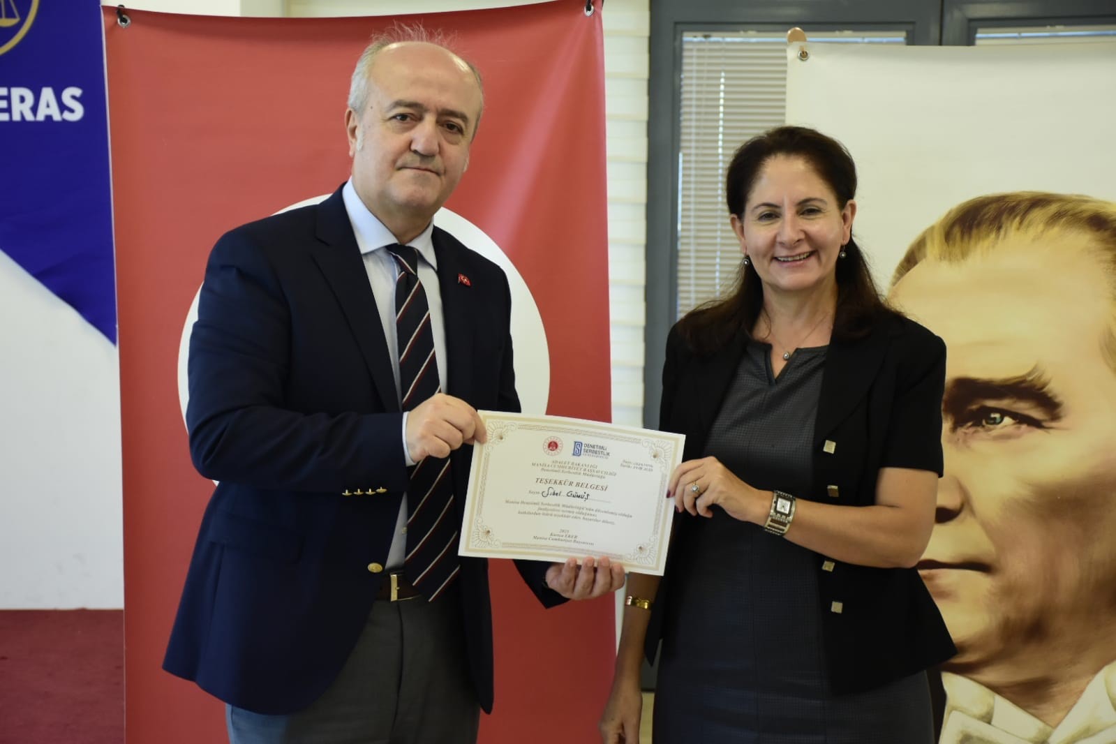 Eğitime destek sağlayan yükümlülere teşekkür belgesi