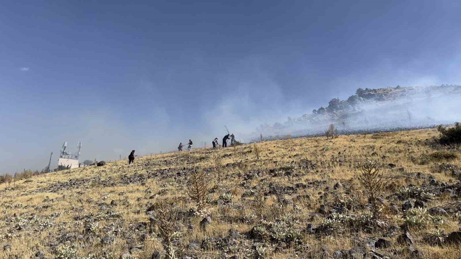 Karapınar&rsquo;da ot yangını ormana sı&ccedil;ramadan s&ouml;nd&uuml;r&uuml;ld&uuml;
