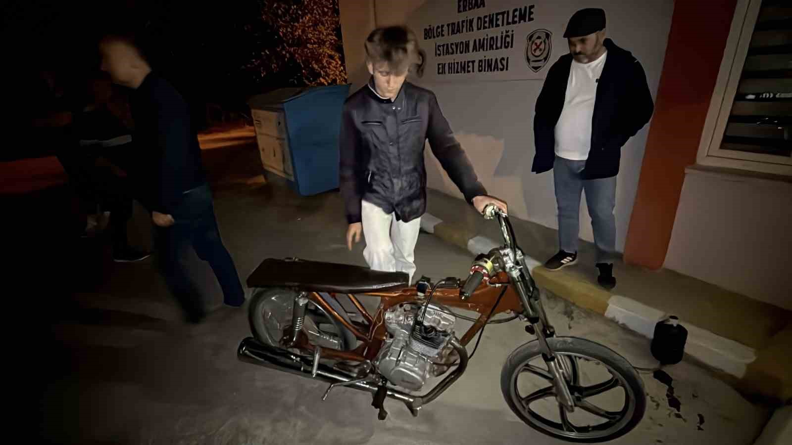 Tokat’ta bisikletini motosiklete çeviren gence ceza yağdı