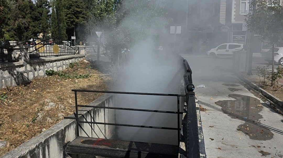 İlaçlama faaliyetini yangın sandılar