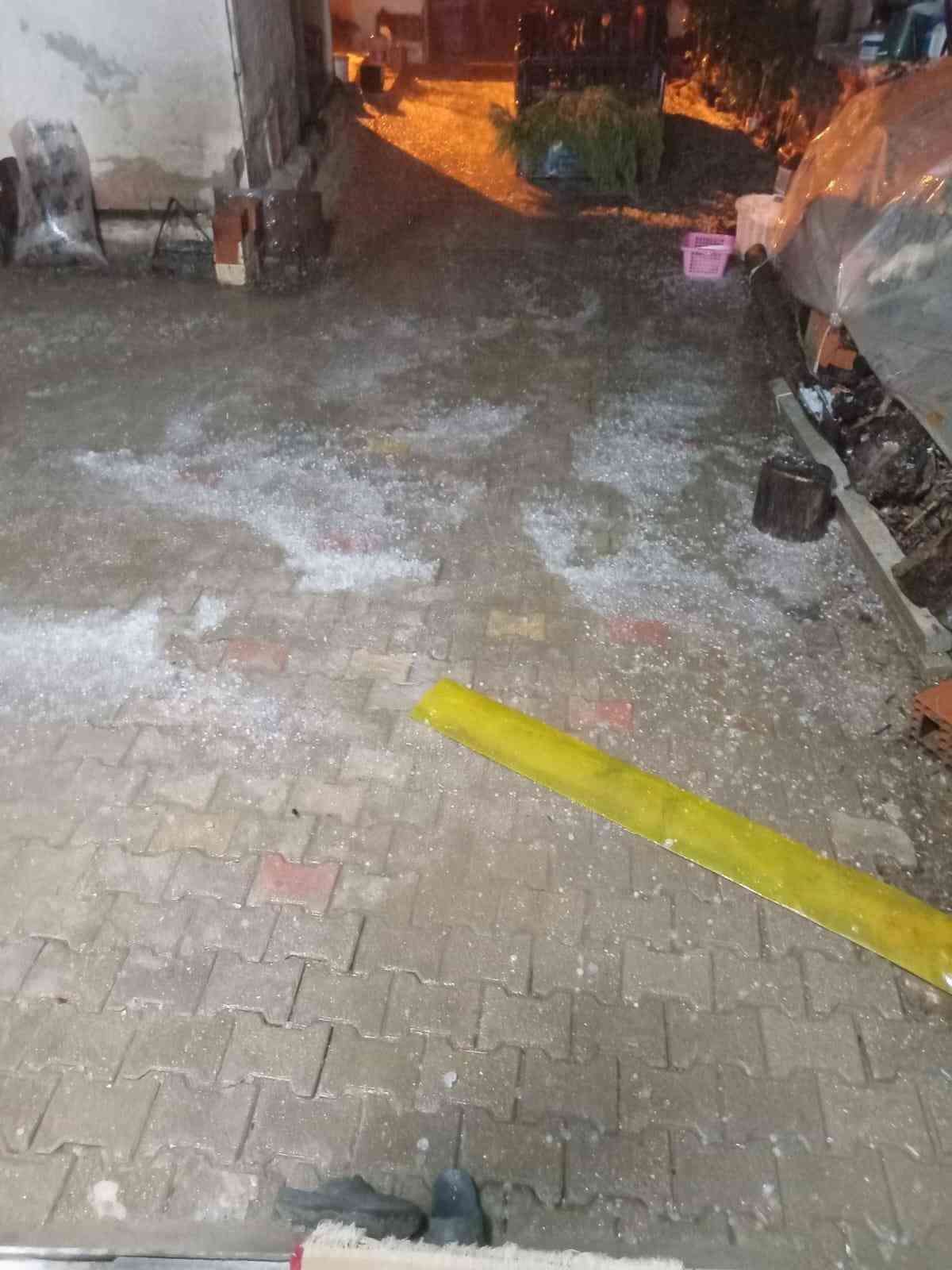 Manisa&rsquo;da ceviz b&uuml;y&uuml;kl&uuml;ğ&uuml;nde dolu yağdı
