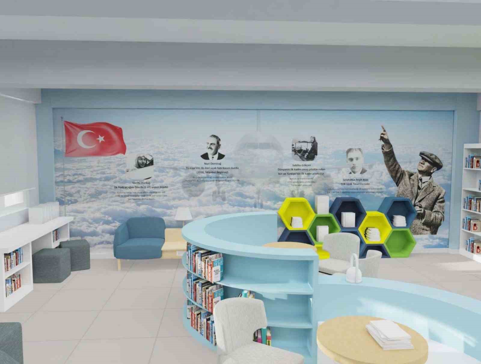 Aksu U&ccedil;ak Okulu&rsquo;na modern k&uuml;t&uuml;phane ve et&uuml;t odası
