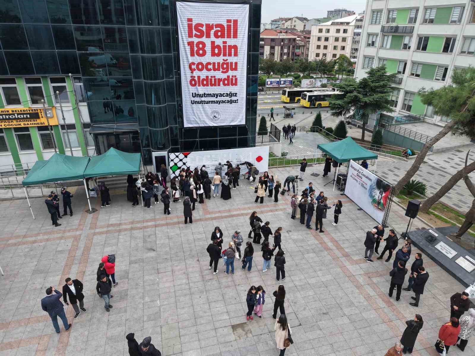 Gaziosmanpaşa’da İsrail’in Filistin’de öldürdüğü 18 bin çocuk için anma etkinliği düzenlendi