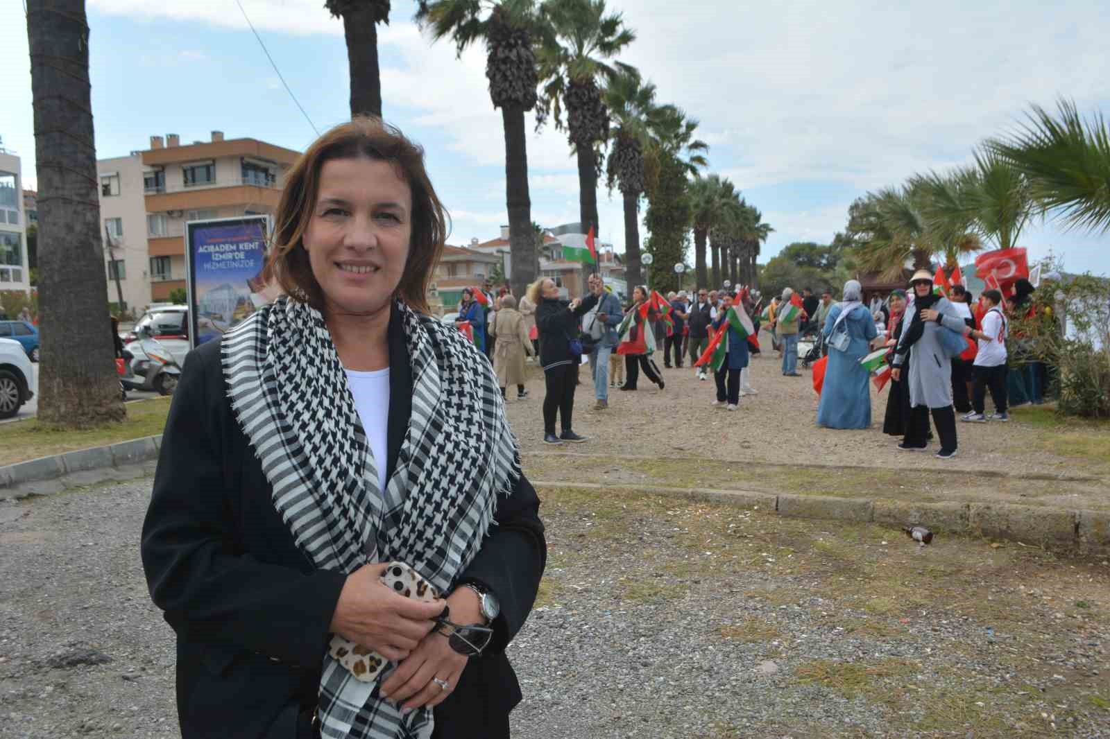 Ayvalık’ta Filistin’e destek yürüyüşü