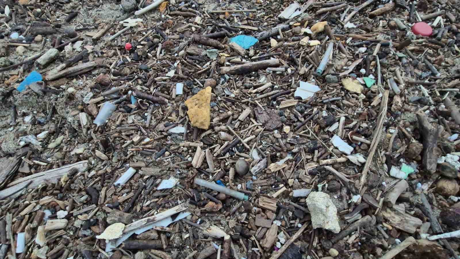 Denizin rengi değişti, plaja tıbbi atıklar vurdu
