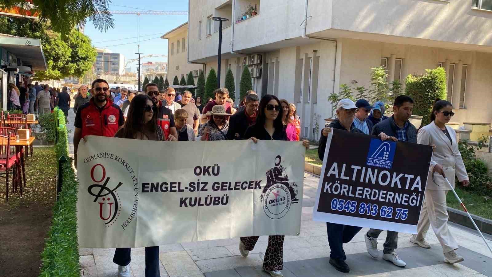 Osmaniye’de ’Beyaz Baston Görme Engelliler Günü’nde farkındalık yürüyüşü düzenlendi