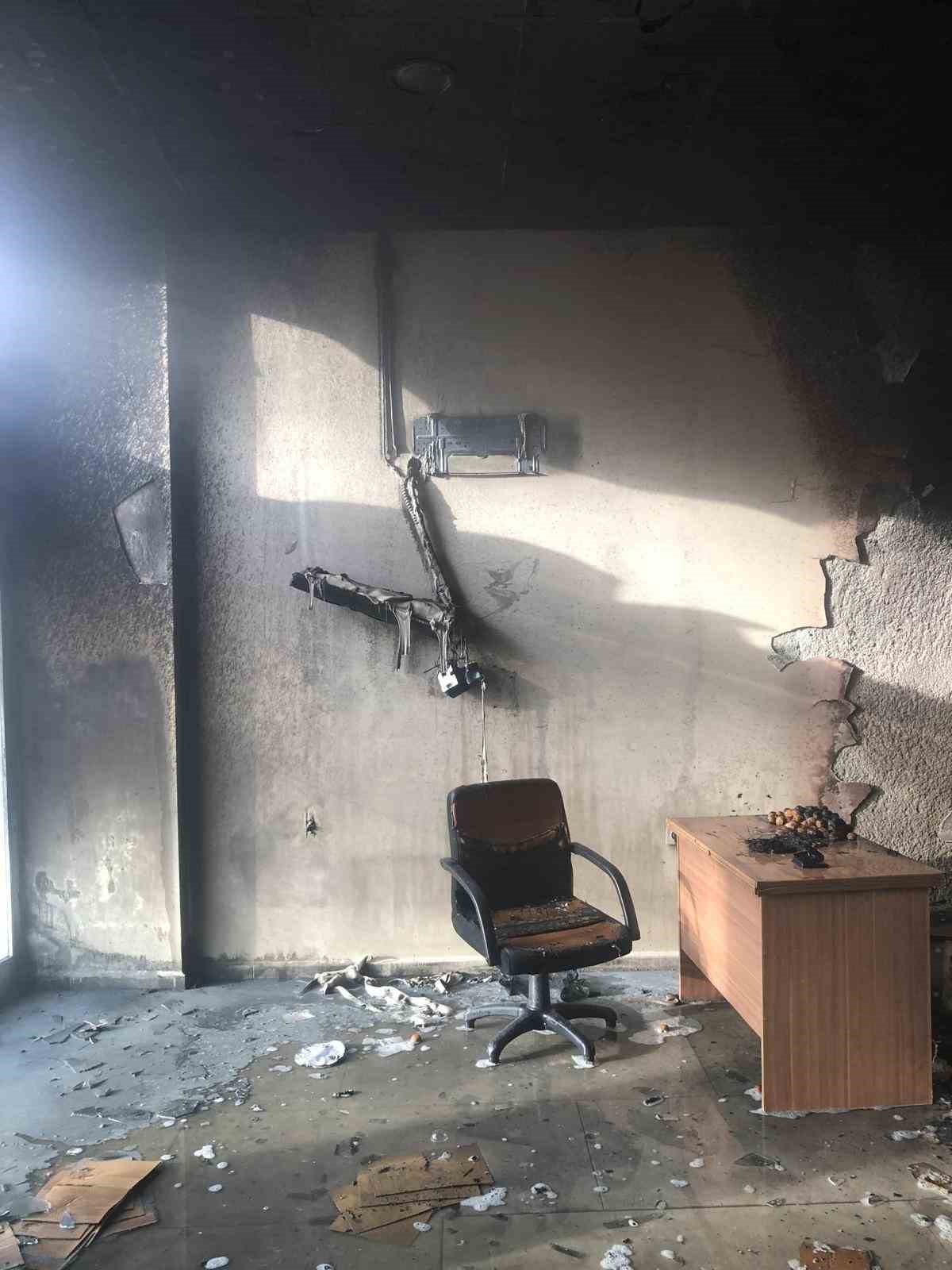 Karpuzlu&rsquo;da iş yeri yangını
