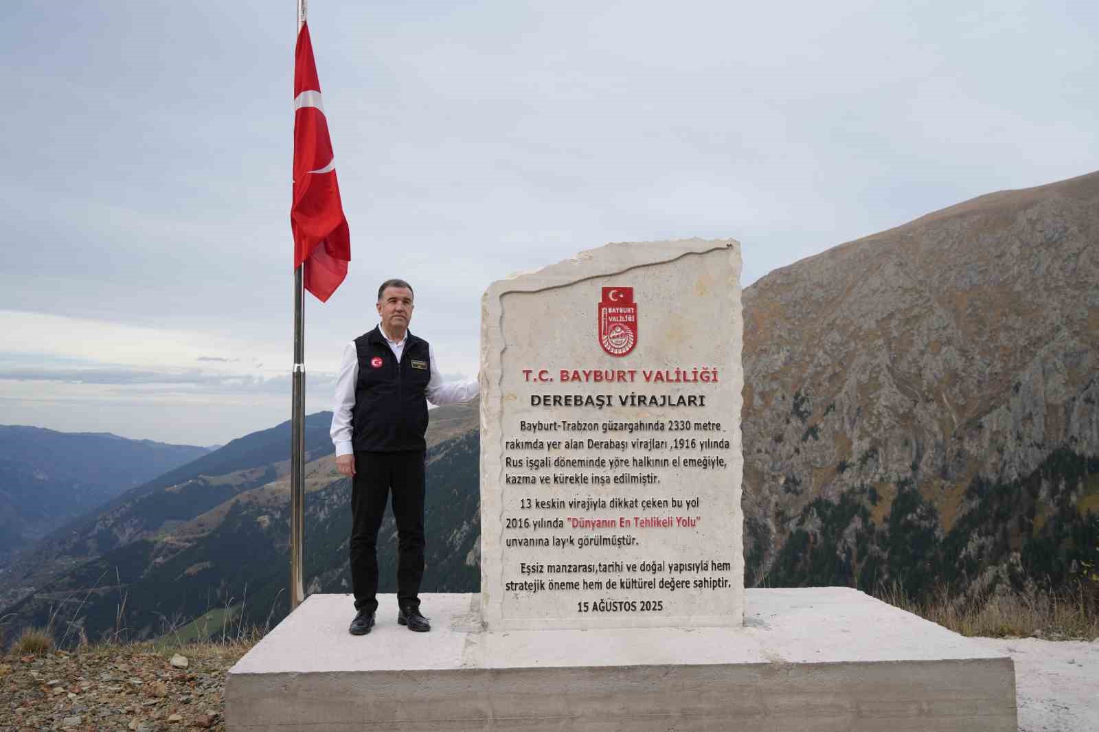 Derebaşı Virajları’na Bayburt’tan künye taşı dikildi
