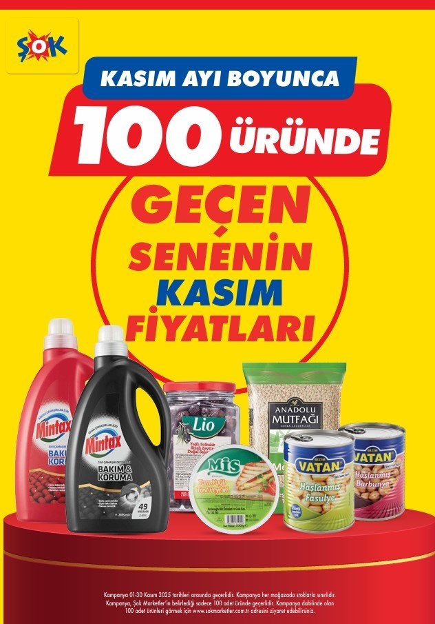 100 ürün geçen senenin fiyatlarıyla satışa sunuluyor
