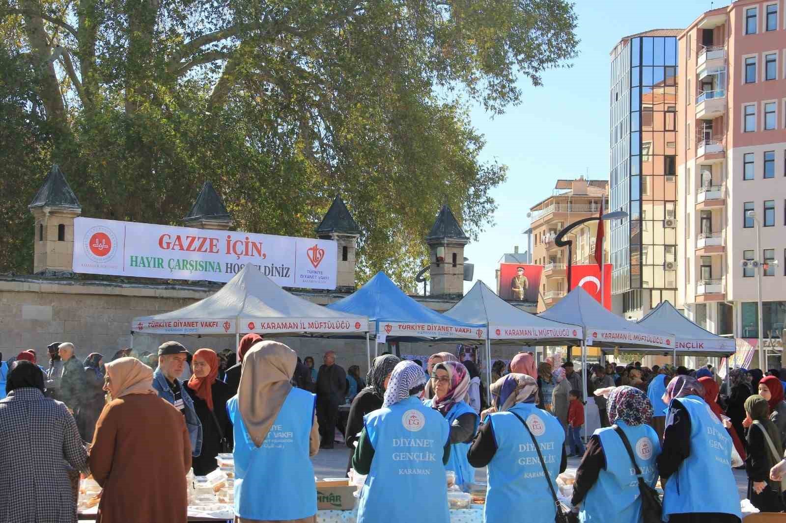 Karaman’da Gazze yararına hayır çarşısı düzenlendi
