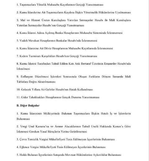 Sayıştay’ın Amasya Belediyesi raporu: Mevzuata aykırı işlemler