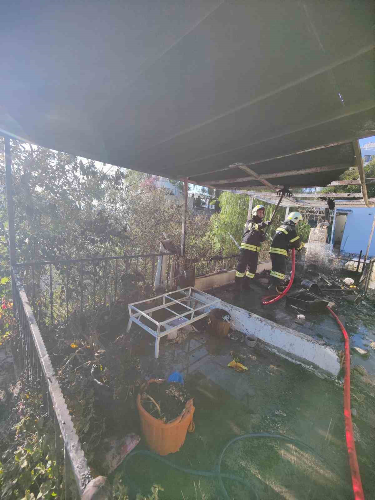 Bodrum’da bir evde yangın çıktı