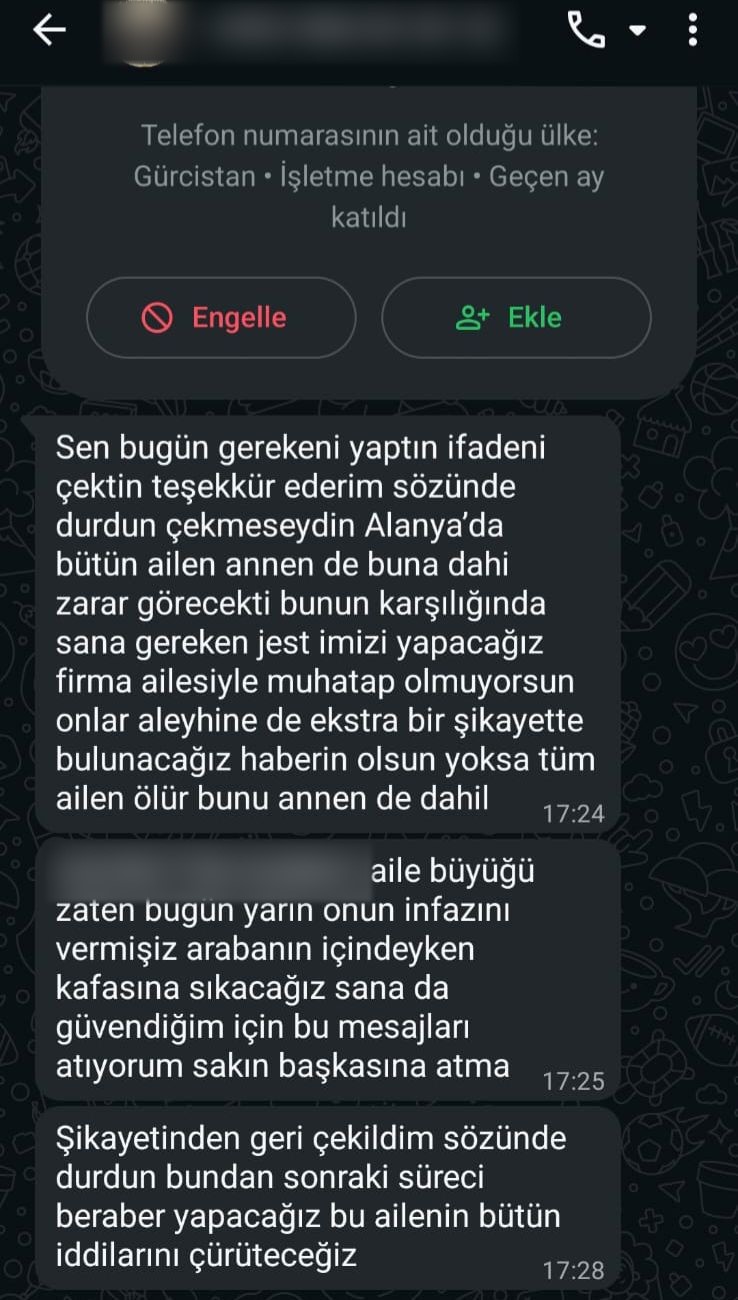 Cinayet davası duruşmasında şikayetini çekti, adliyeye başvurup "Tehdit edildim" dedi