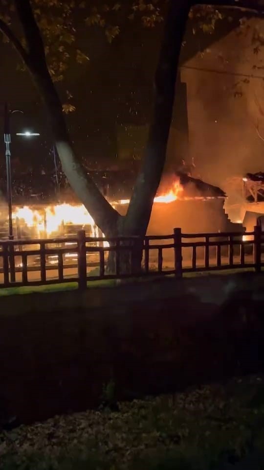 Bursa’da tek katlı ev alev alev yandı