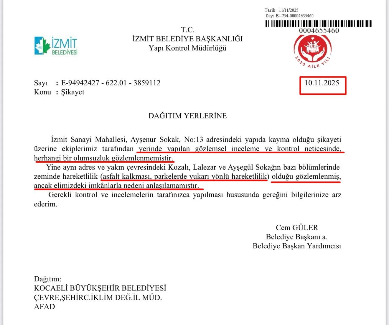 Başkan Büyükakın’dan zor soru: "Küçücük kaymayı bile tespit edemeyen İzmit Belediyesi, metroyu nasıl tespit etti?"