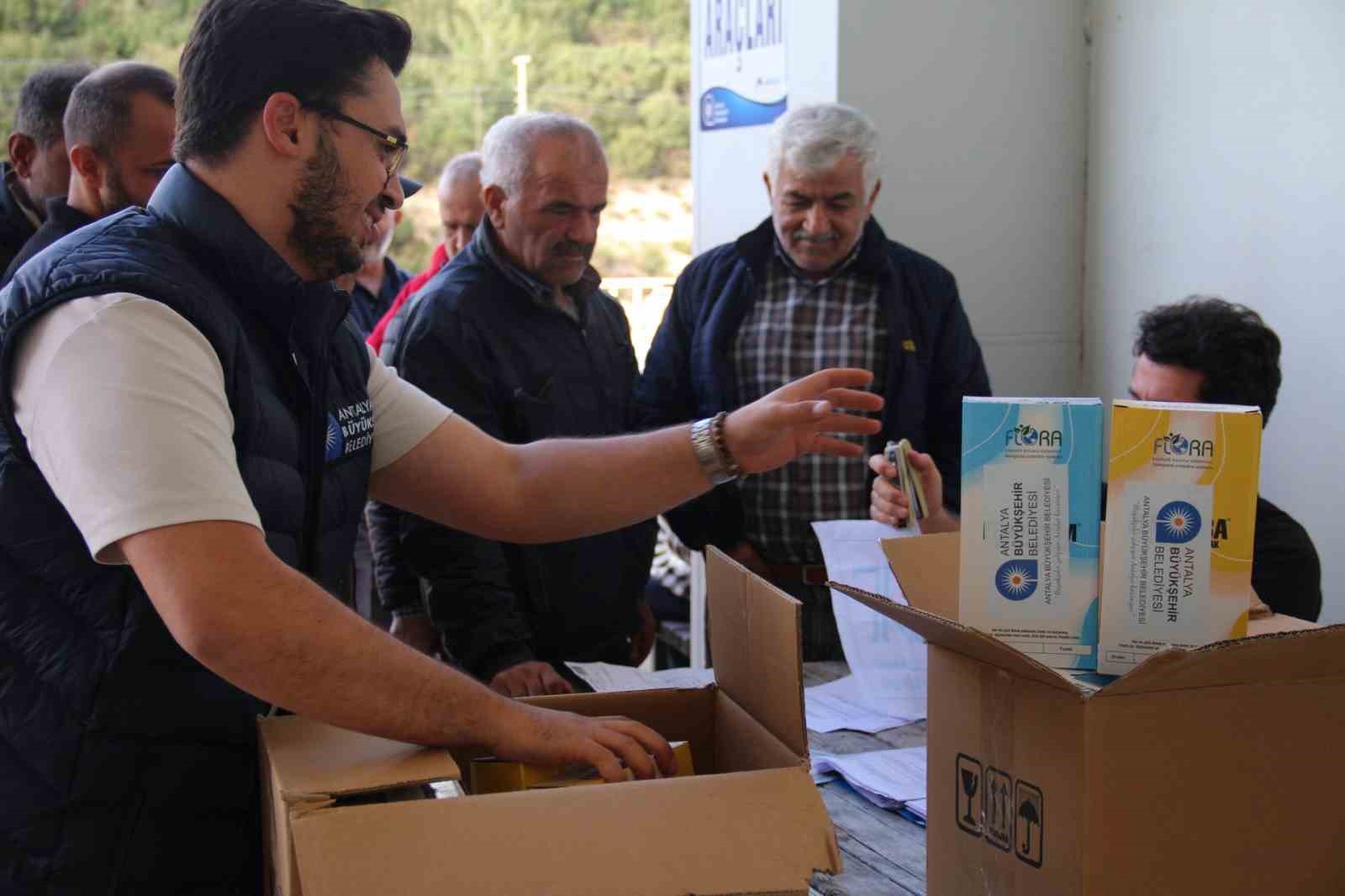 Organik tarıma mavi ve sarı yapışkan tuzak desteği